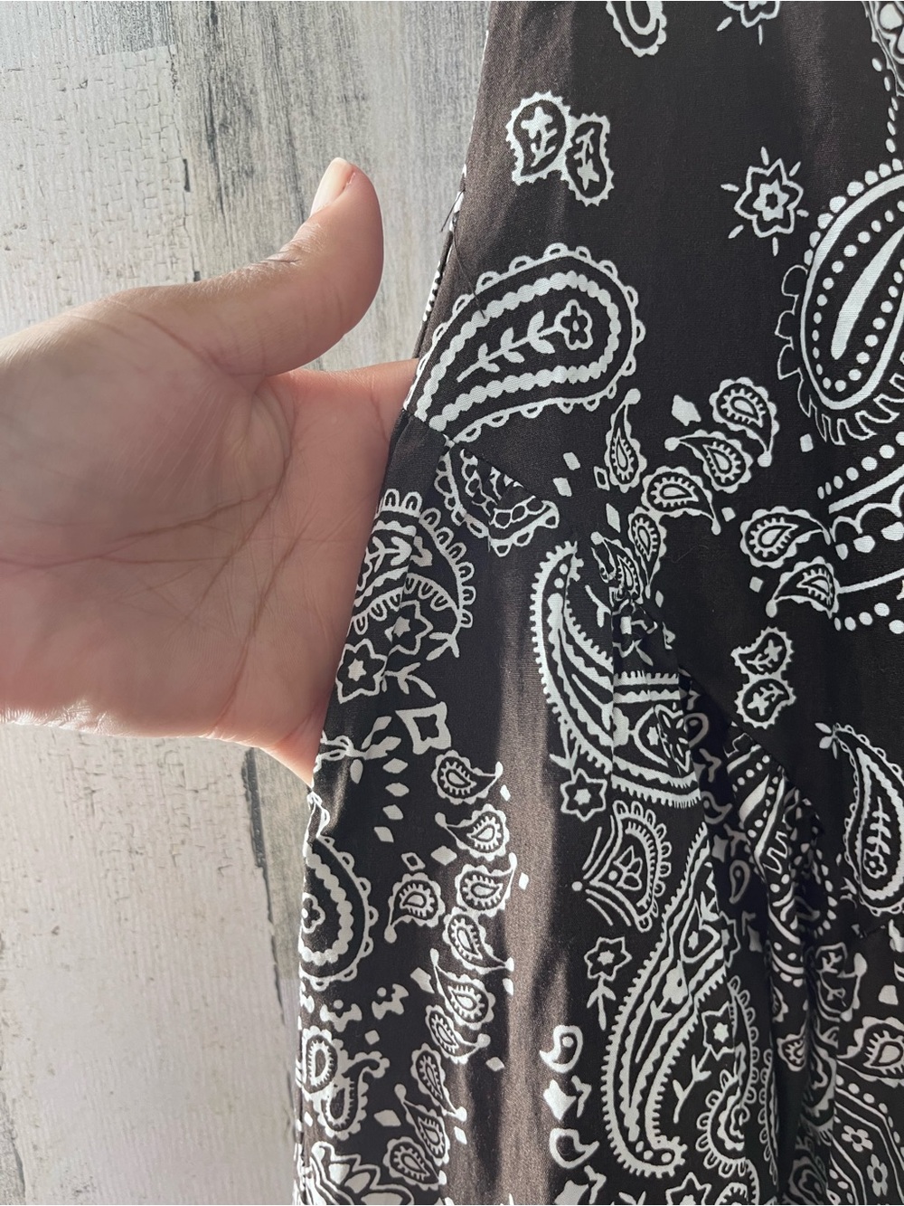 Band of the Free brown with white paisley print tube top midi dress large - Picture 10 of 10